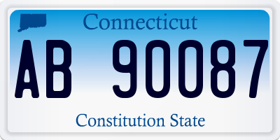 CT license plate AB90087