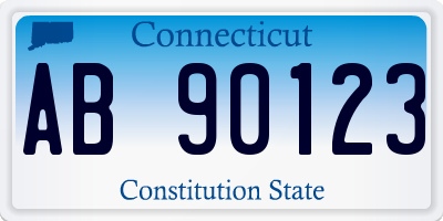 CT license plate AB90123