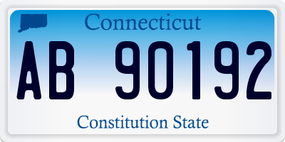CT license plate AB90192