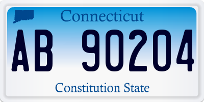 CT license plate AB90204