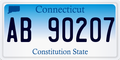 CT license plate AB90207