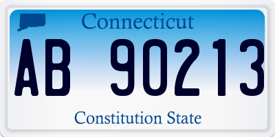 CT license plate AB90213