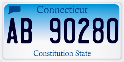 CT license plate AB90280