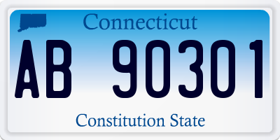 CT license plate AB90301