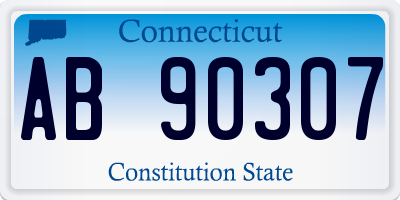 CT license plate AB90307