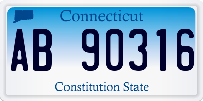 CT license plate AB90316