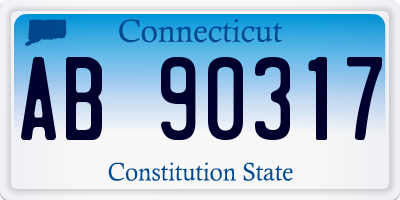 CT license plate AB90317