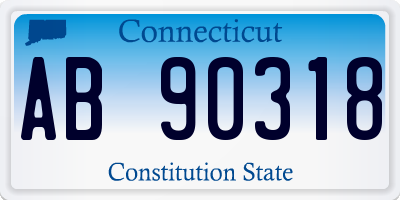 CT license plate AB90318