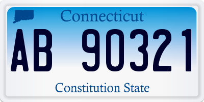 CT license plate AB90321