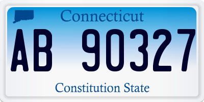 CT license plate AB90327