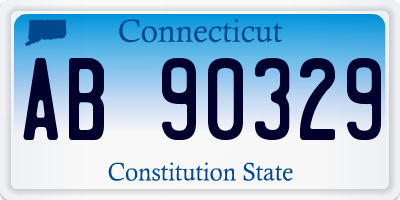 CT license plate AB90329