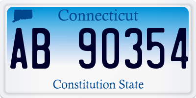 CT license plate AB90354