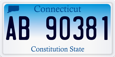 CT license plate AB90381