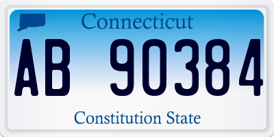 CT license plate AB90384