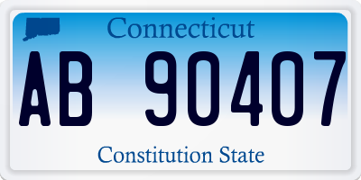 CT license plate AB90407