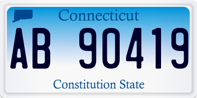 CT license plate AB90419