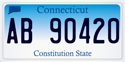 CT license plate AB90420