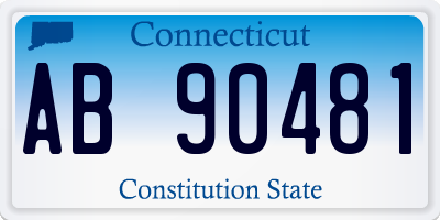 CT license plate AB90481