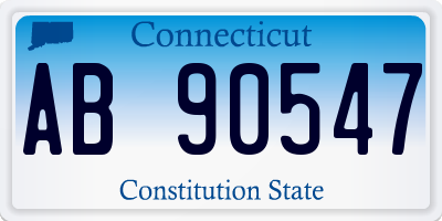 CT license plate AB90547