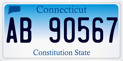 CT license plate AB90567