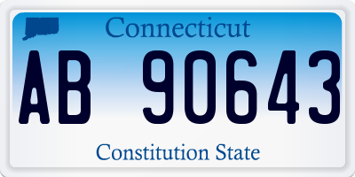 CT license plate AB90643