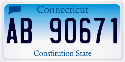 CT license plate AB90671