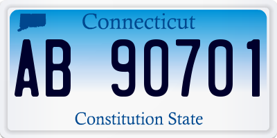 CT license plate AB90701
