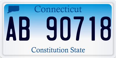 CT license plate AB90718
