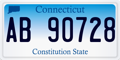 CT license plate AB90728