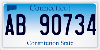 CT license plate AB90734