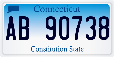 CT license plate AB90738