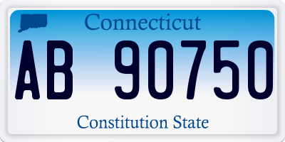CT license plate AB90750