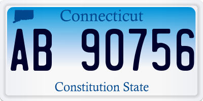 CT license plate AB90756