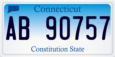 CT license plate AB90757