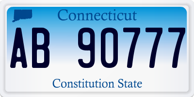 CT license plate AB90777