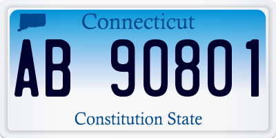 CT license plate AB90801