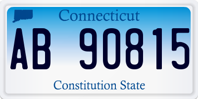 CT license plate AB90815