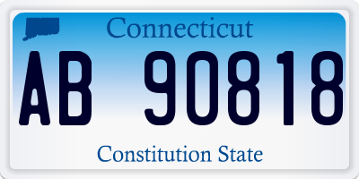 CT license plate AB90818