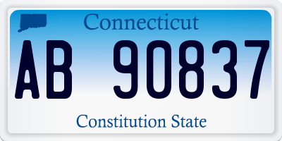 CT license plate AB90837