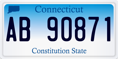CT license plate AB90871
