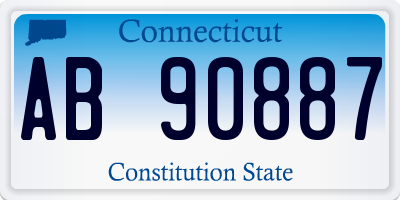 CT license plate AB90887