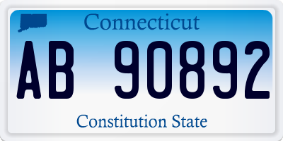 CT license plate AB90892