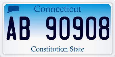 CT license plate AB90908