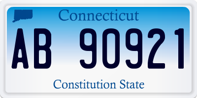 CT license plate AB90921
