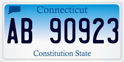 CT license plate AB90923