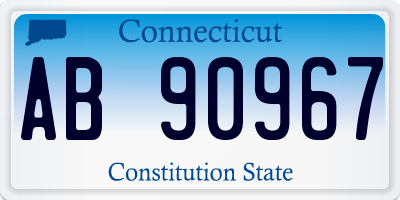 CT license plate AB90967