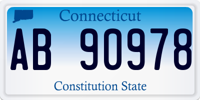CT license plate AB90978