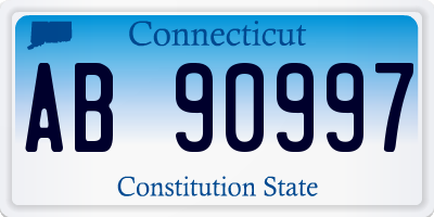 CT license plate AB90997