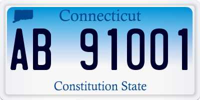 CT license plate AB91001