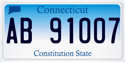 CT license plate AB91007